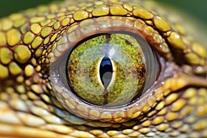 macro image of a chameleons eye movement and bulging eyes