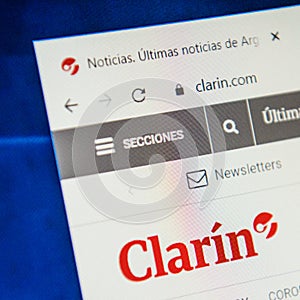Clarin.com Web Site. Selective focus.