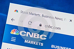 Cnbc.com Web Site. Selective focus.