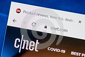 Cnet.com Web Site. Selective focus.