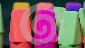 Macro image of colorful pencil erasers photo