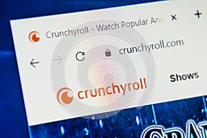 Crunchyroll.com Web Site. Selective focus.
