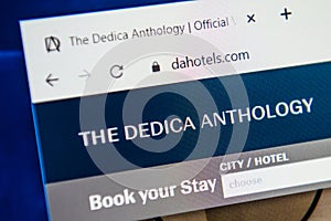 Dedica anthology hotels Web Site. Selective focus.