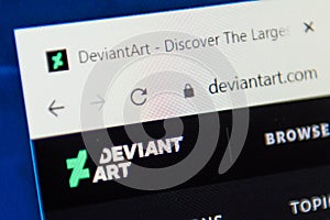 Deviantart.com Web Site. Selective focus.