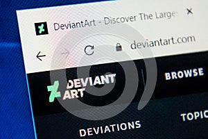 Deviantart.com Web Site. Selective focus.