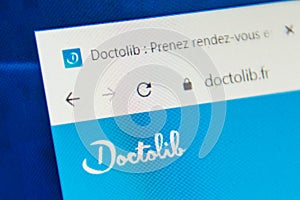 Doctolib.fr Web Site. Selective focus.