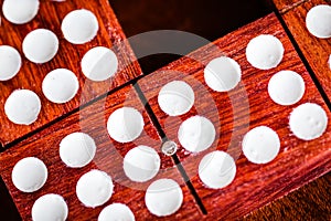Macro image of domino tiles