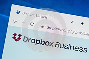 Dropbox.com Web Site. Selective focus.