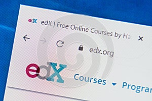 Edx.org Web Site. Selective focus.