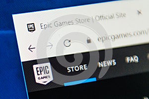Epicgames.com Web Site. Selective focus.