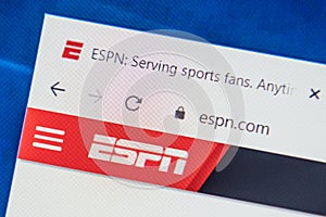 Espn.com Web Site. Selective focus.