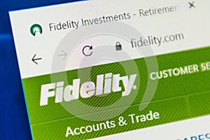 Fidelity.com Web Site. Selective focus.