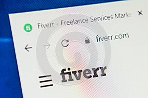 Fiverr.com Web Site. Selective focus.