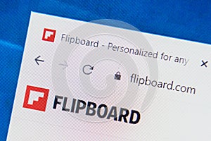 Flipboard.com Web Site. Selective focus.