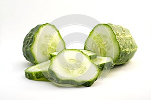 Macro Image of Fresh Pickle Cucumber Isolated on White Background