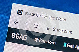 9gag.com Web Site. Selective focus.