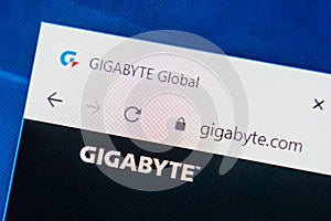 Gigabyte.com Web Site. Selective focus.