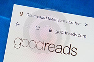 Goodreads.com Web Site. Selective focus.