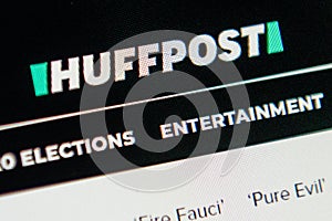 Huffpost Web Site. Selective focus.