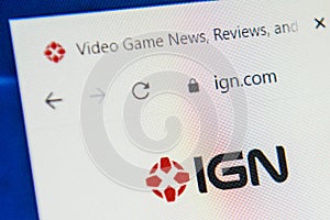 Ign.com Web Site. Selective focus.
