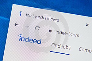 Indeed.com Web Site. Selective focus.