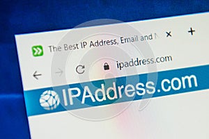 IPAddress.com Web Site. Selective focus.