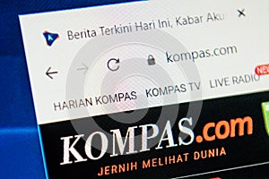 Kompas.com Web Site. Selective focus.