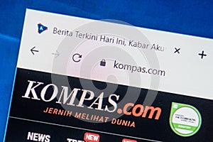 Kompas.com Web Site. Selective focus.