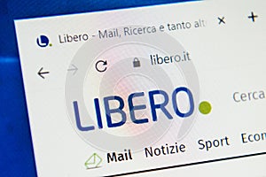 Libero.it Web Site. Selective focus.