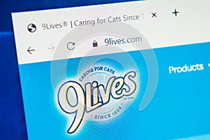 9lives Web Site. Selective focus.