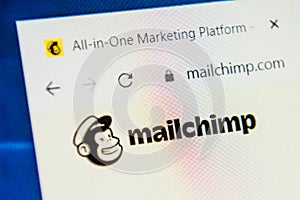 Mailchimp.com Web Site. Selective focus.