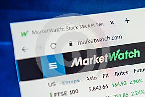 Marketwatch.com Web Site. Selective focus.