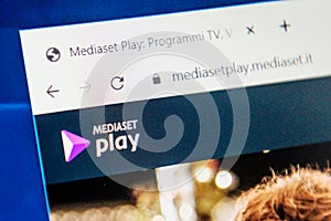 Mediaset.it Web Site. Selective focus.