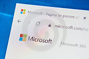 Microsoft.com Web Site. Selective focus.