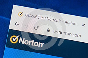 Norton.com Web Site. Selective focus.