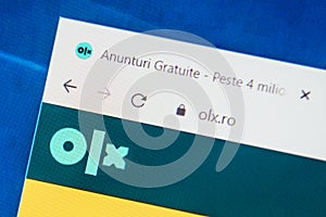 Olx.ro Web Site. Selective focus.