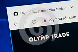 Olymptrade.com Web Site. Selective focus.