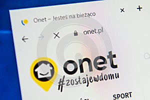 Onet.pl Web Site. Selective focus.