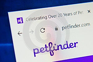 Petfinder.com Web Site. Selective focus.