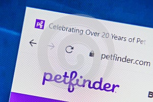 Petfinder.com Web Site. Selective focus.