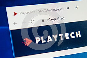 Playtech.ro Web Site. Selective focus.