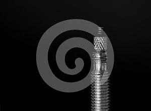 Macro image of a presta bicycle valve