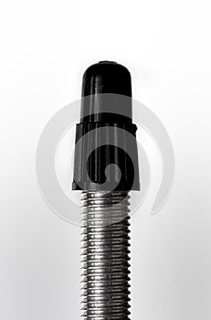 Macro image of a presta bicycle valve