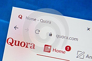 Quora.com Web Site. Selective focus.