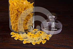 Macro image of raw pasta