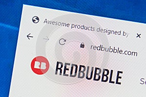Redbubble.com Web Site. Selective focus.
