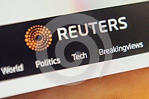 Reuters Web Site. Selective focus.