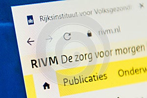 RIVM.nl Web Site. Selective focus.