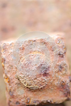 Macro Image of Rusty Metal Bolt.