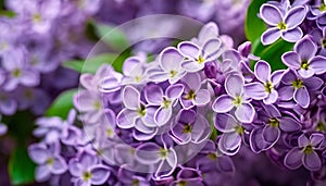 Macro Image of Spring Lilac Violet Flowers: Abstract Art Background